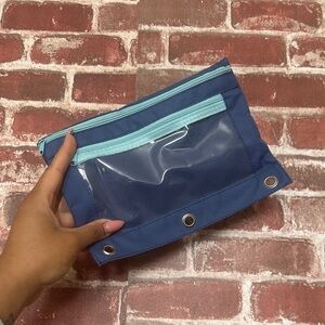 Blue and Teal Pencil Pouch